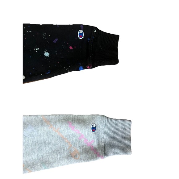 Lot Of 2- Champion Girls Black & Gray Pullover Logo Hoodies Sweater Size Small - Picture 9 of 9